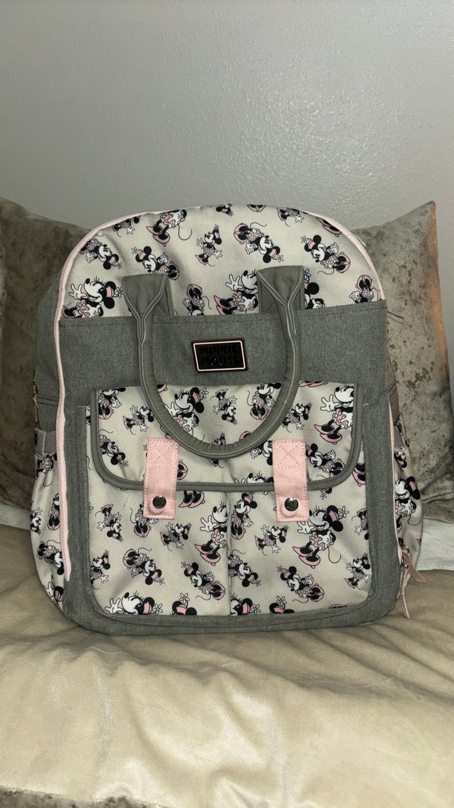 Minnie Mouse diaper bag used once in great condition super cute has so many pock