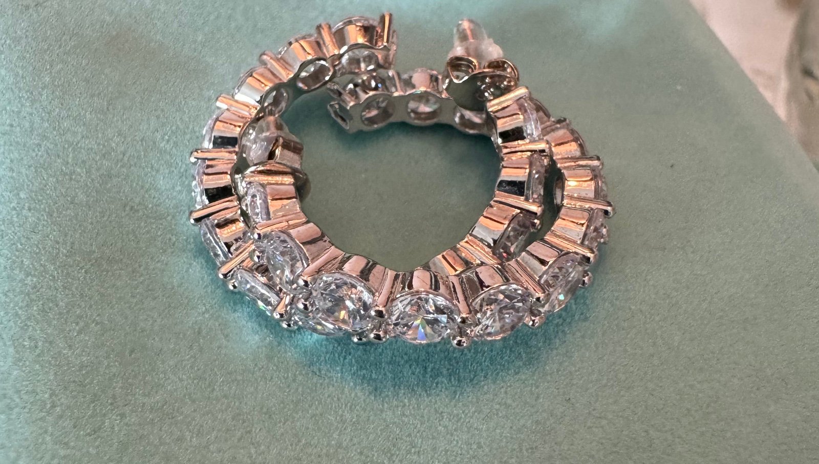Diamond loop earrings medium