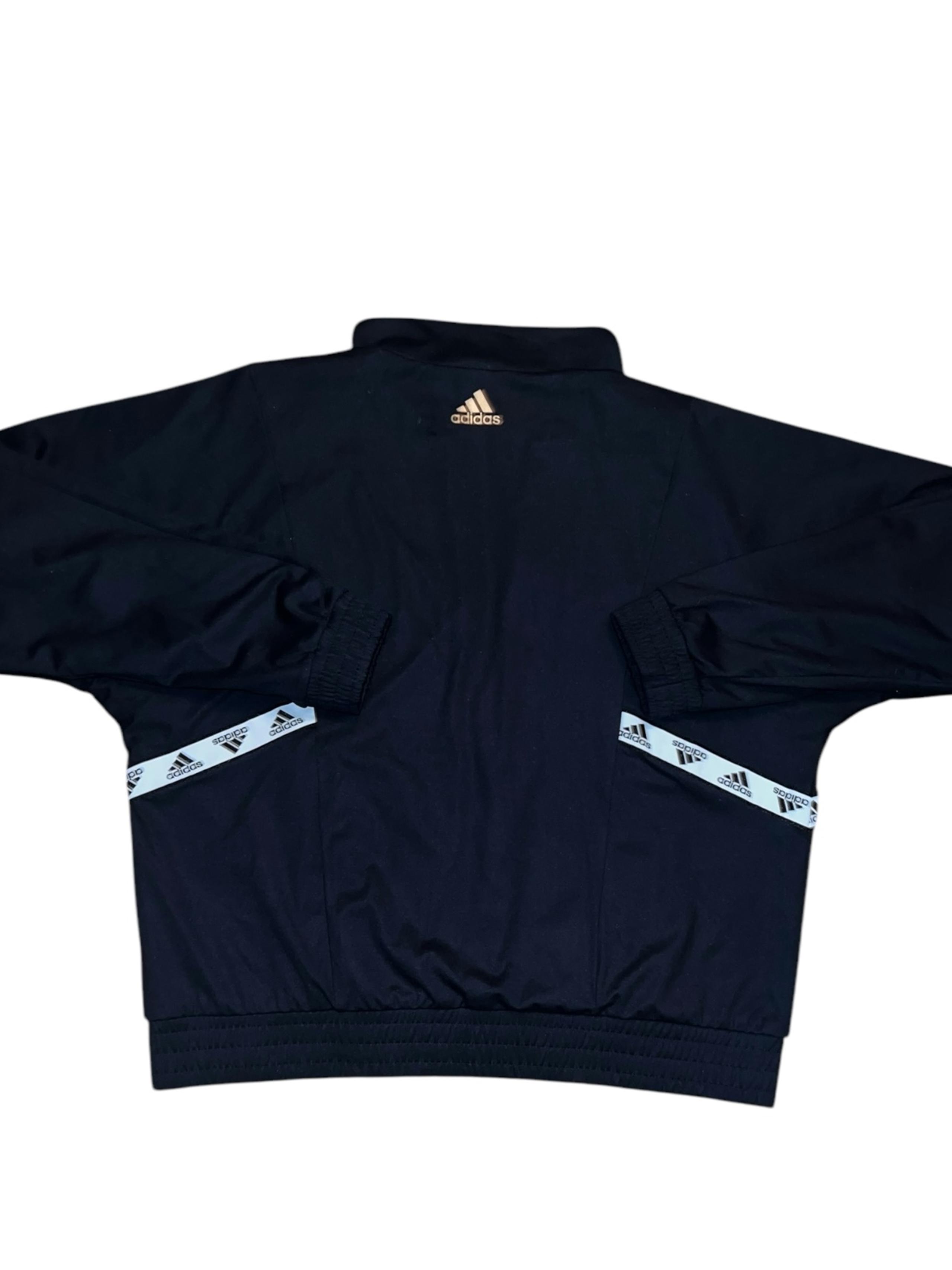 Adidas Short Sleeve Zip Up Jacket Women’s size medium black with logo