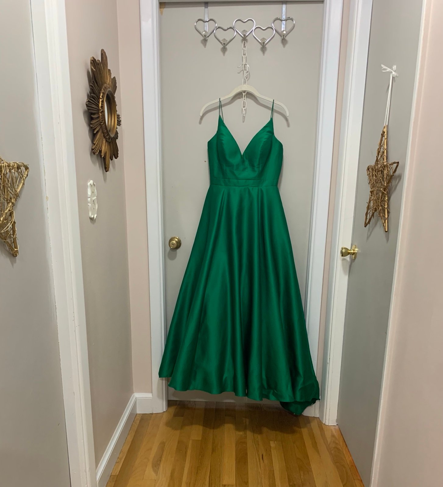 JOVANI Green Emerald Fit and Flare Gown