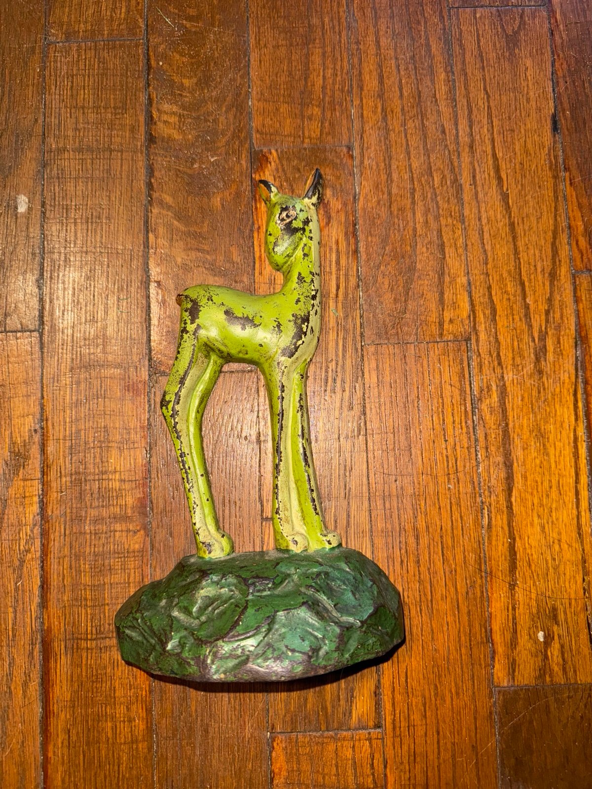c1930 TAYLOR COOK DEER FAWN Old Cast Iron Doorstop Decorative Art Statue