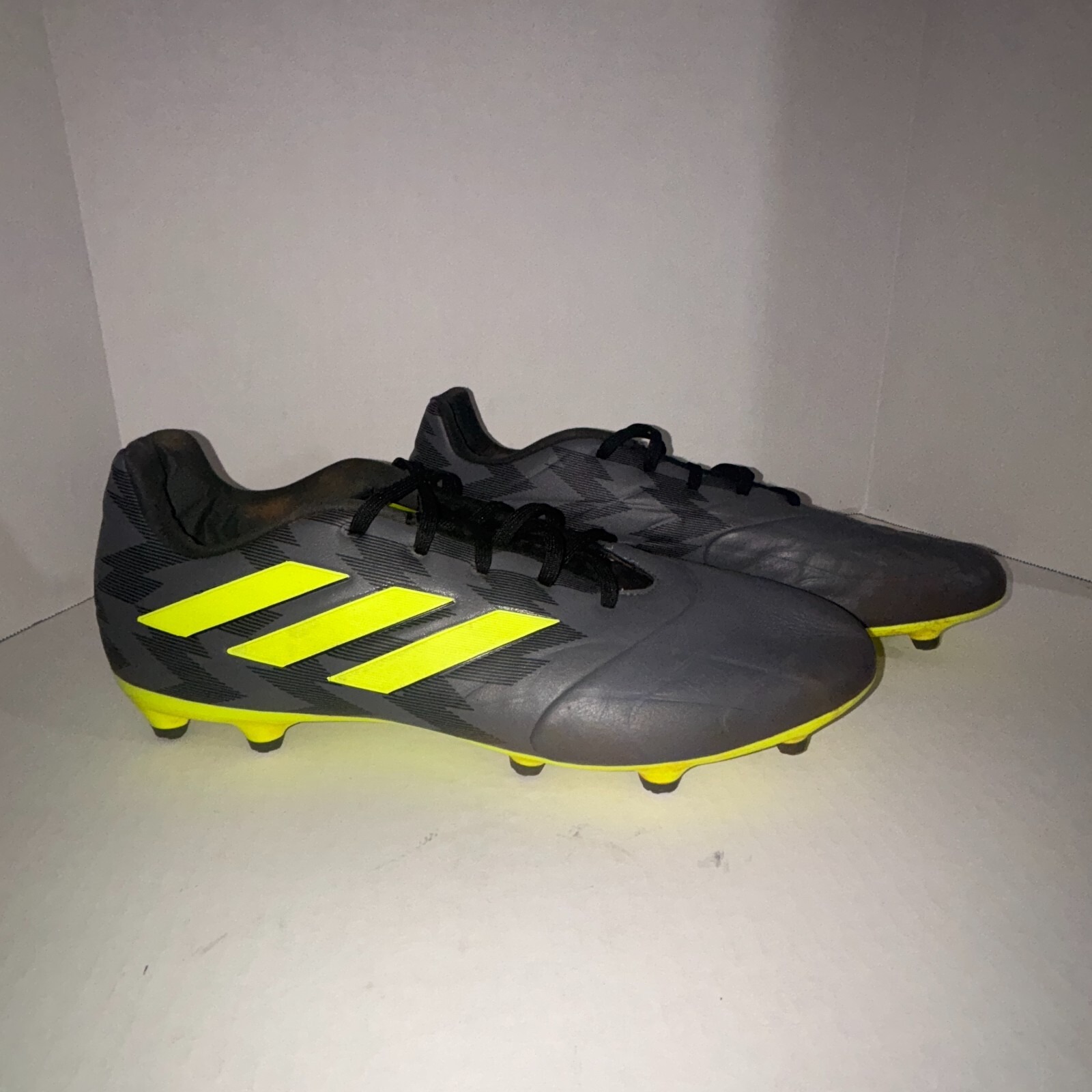 Adidas Grey Green yellow COPA soccer cleats Men's size 12