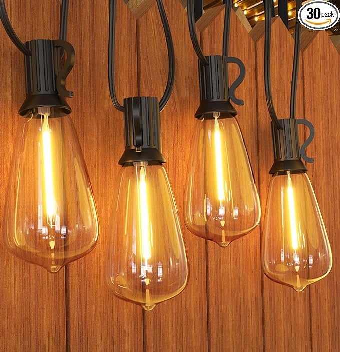 NEW Outdoor String Lights, 60FT Waterproof Patio Lights with 32 Hanging Globe