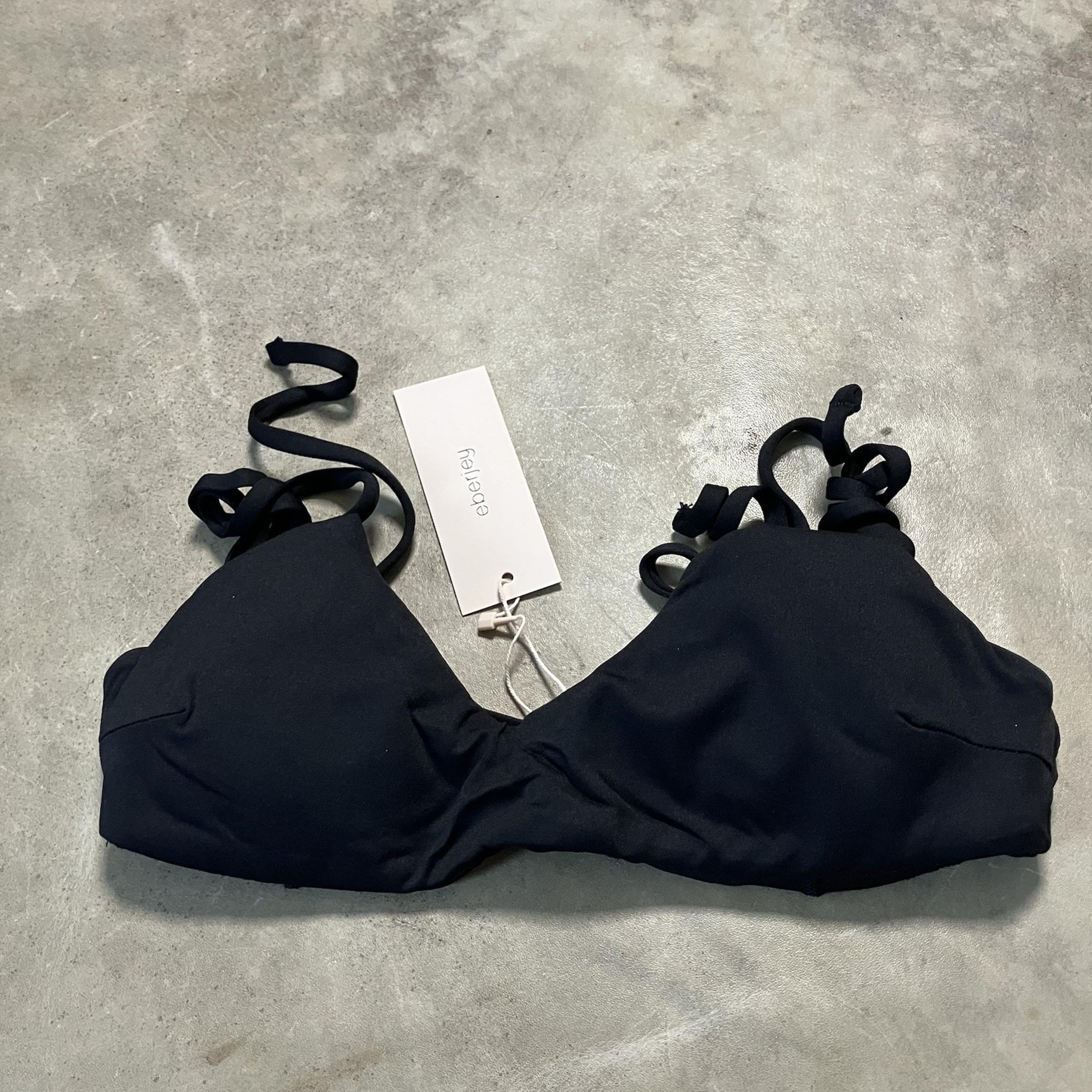 Eberjey Swimwear Womens Size XS Black So Solid Dylan Bikini Top Padded