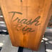 Vintage wooden trash bin