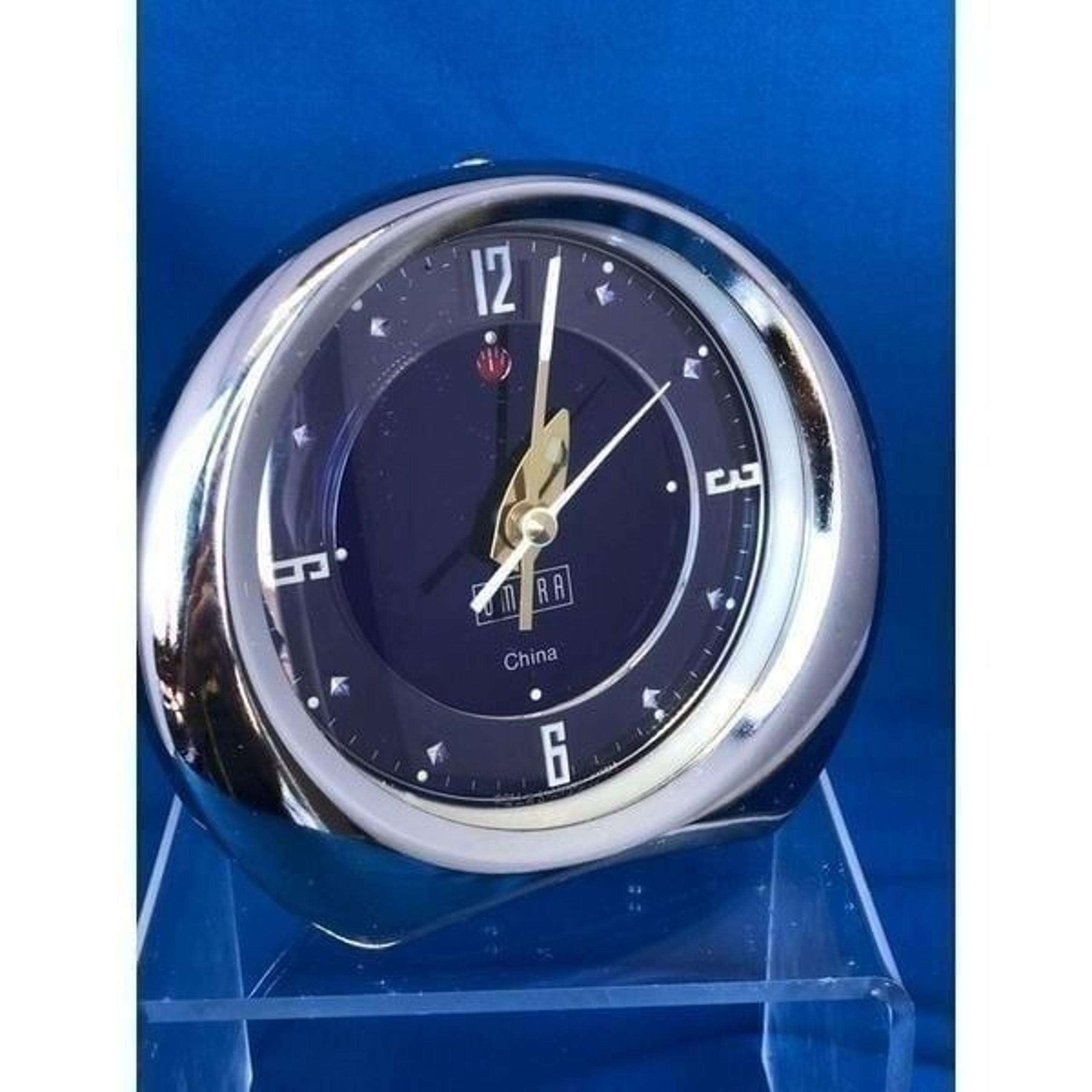 Umbra, wind up alarm clock vintage 5”x4” purple inside,ShanguaChina