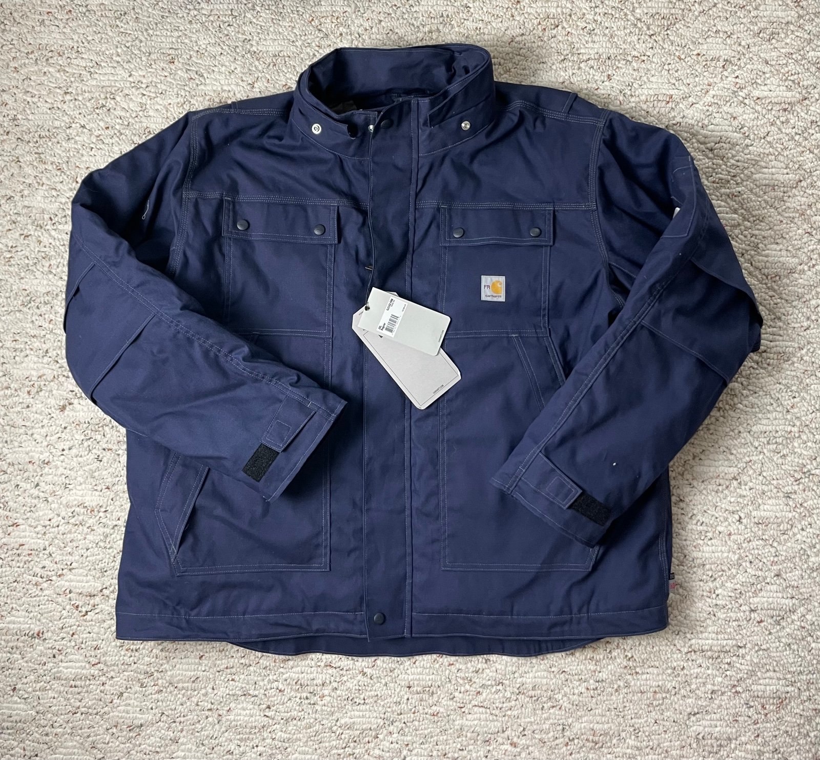 New Sz 2XL Men’s Carhartt Flame Resistant Full Swing Quick Duck Coat DJ2182 Blue