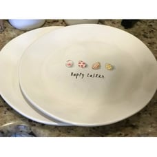Rae Dunn Happy Easter Egg Dinner plates