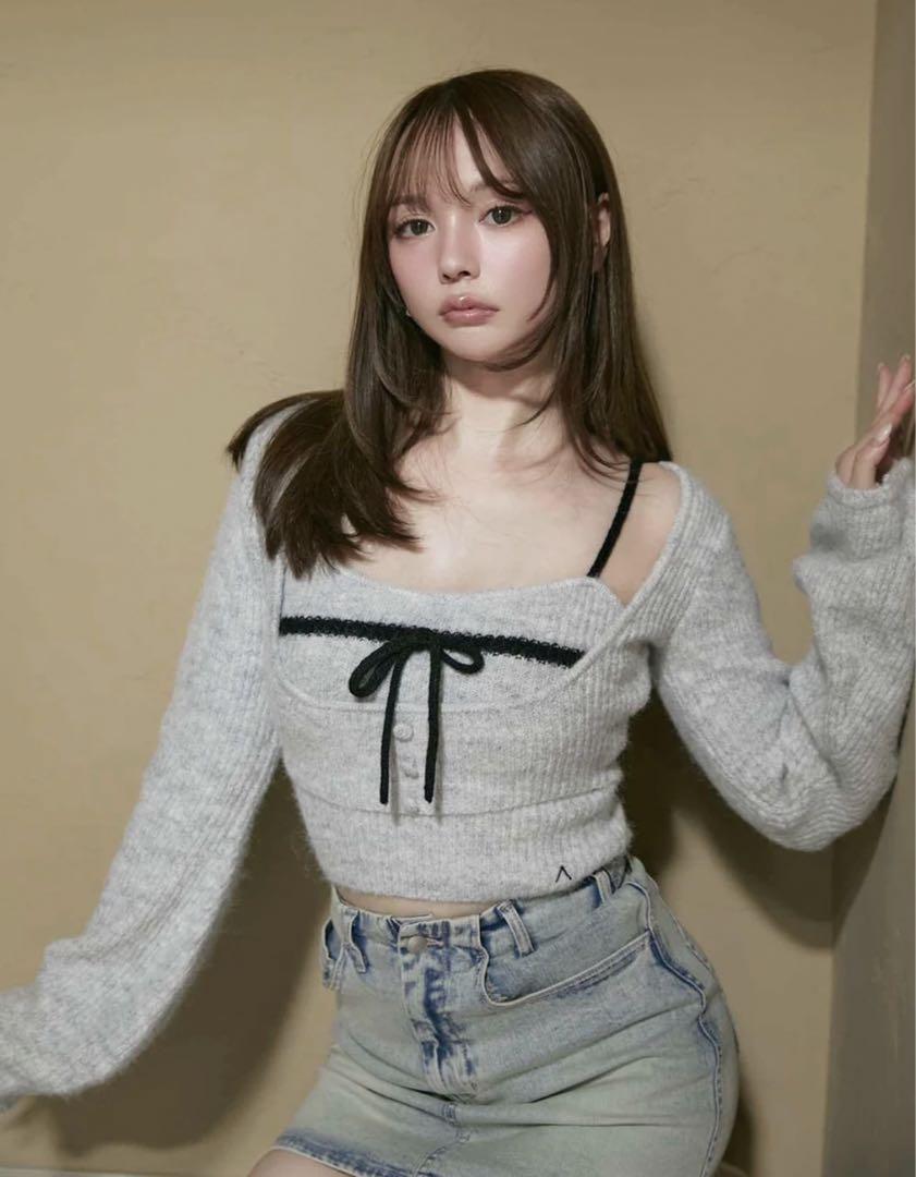 人気アイテムランキング Andmary Natalie Gray Set Ribbon トップス