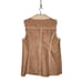 SUSAN GRAVER 97 Faux Shearling Vest w/ Front Pockets Brown Ivory Large