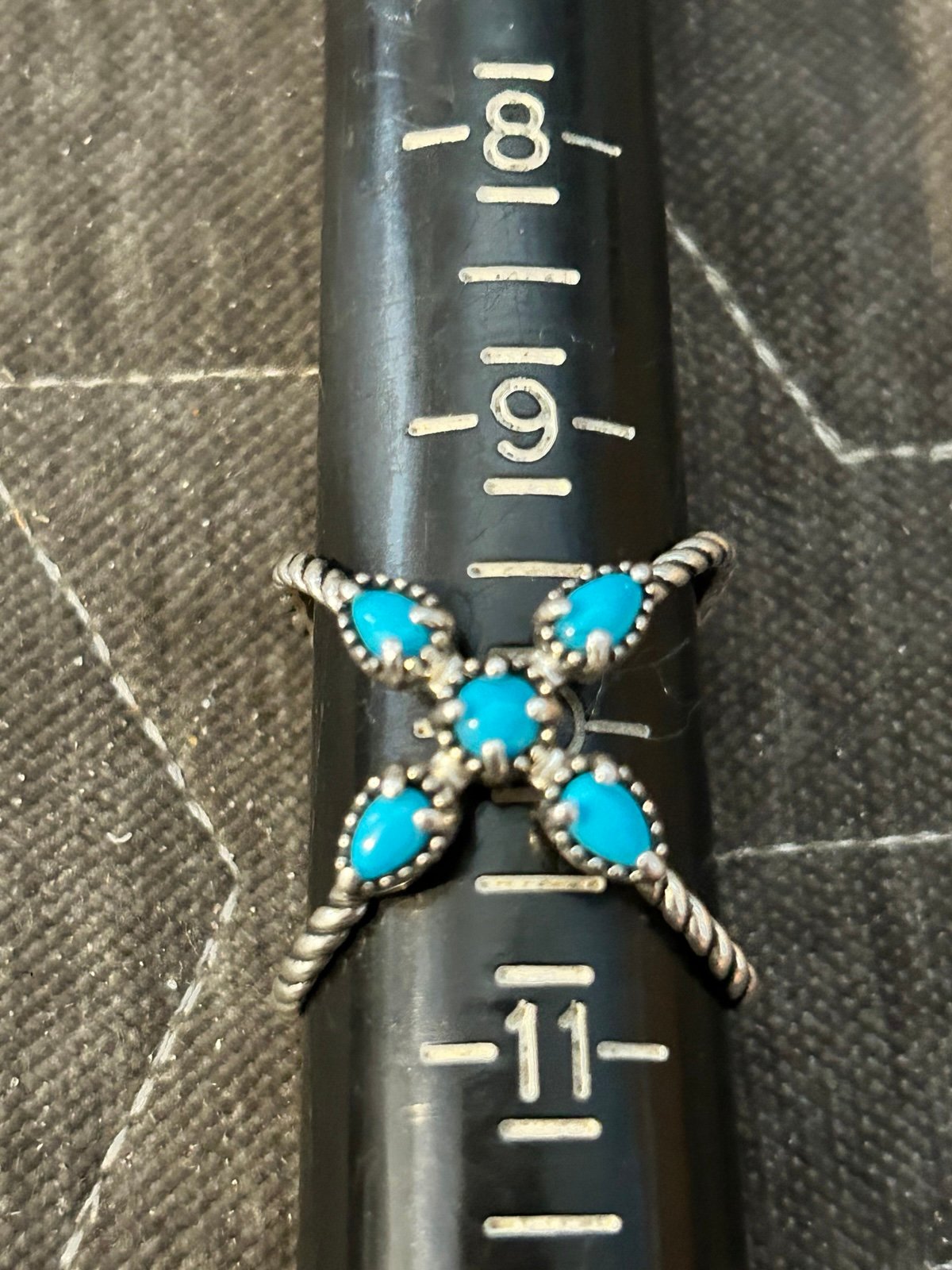 Carolyn Pollack Ring Turquoise CP Relios Sterling Silver 925 X Ring Size 10 #717