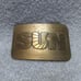 Sun Oil Logo Gas Oil Gold Tone Belt Buckle Hand Built Great Vintage Condition