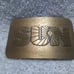 Sun Oil Logo Gas Oil Gold Tone Belt Buckle Hand Built Great Vintage Condition