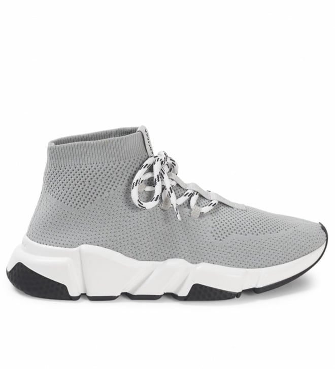 Balenciaga Womens Speed Trainer Mid Lace Up Grey