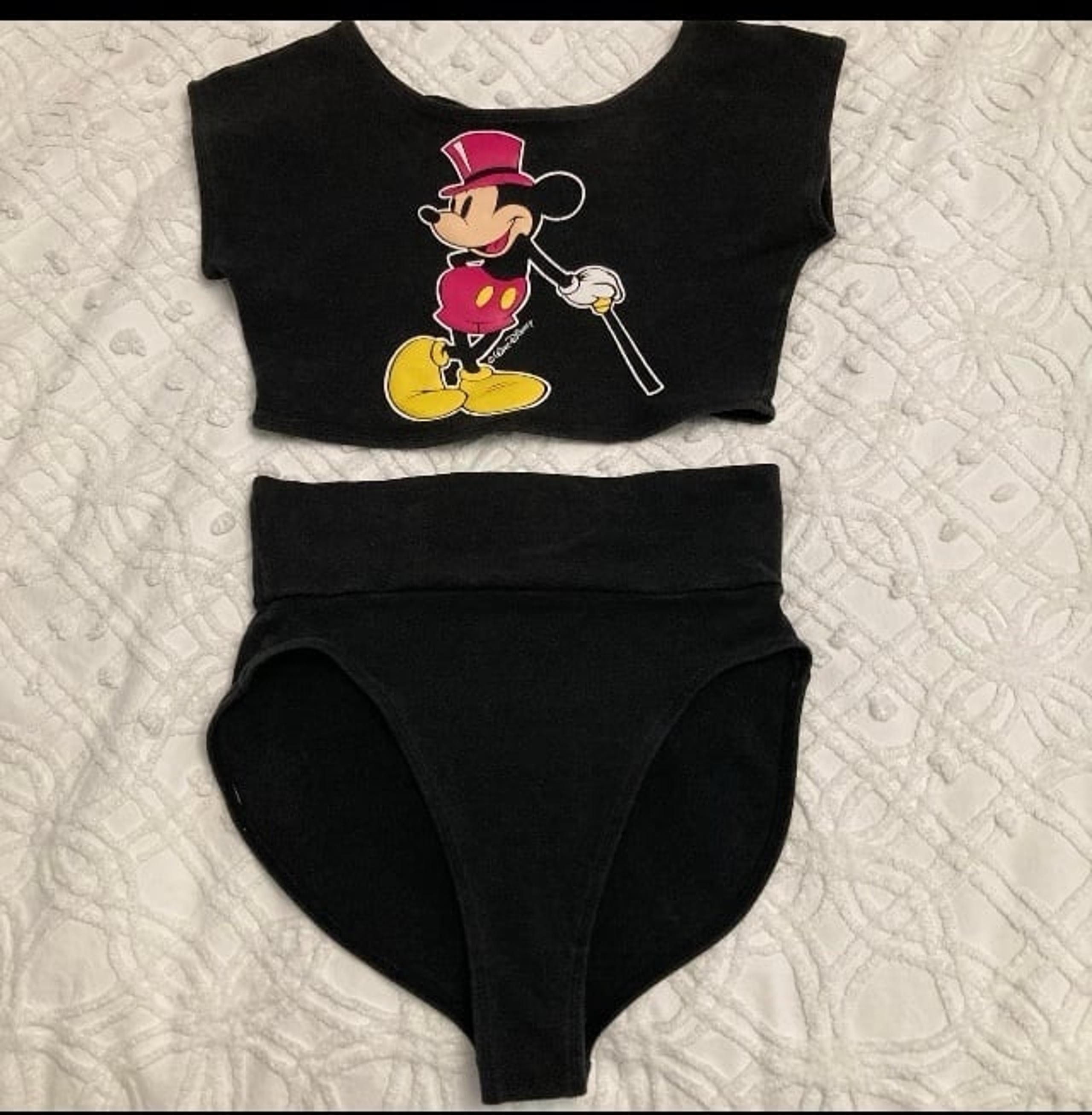 Mickey Mouse Workout Outfit Women’s L Vintage Aerobics Mousercize 80s Disney HTF