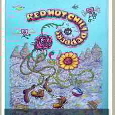 Red hot chilie peppers poster San Antonio blue AP version