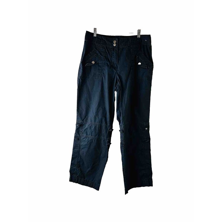 VTG Y2K Womens 14 Baggy Faded Cargo Pants Black Goth Skater