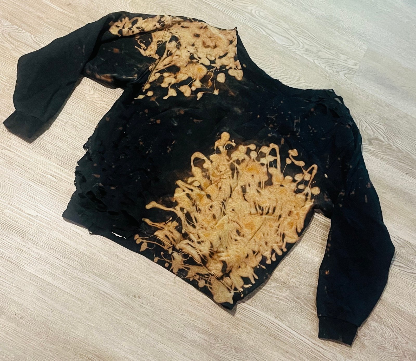 OOAK Distressed Bleached Sweatshirt