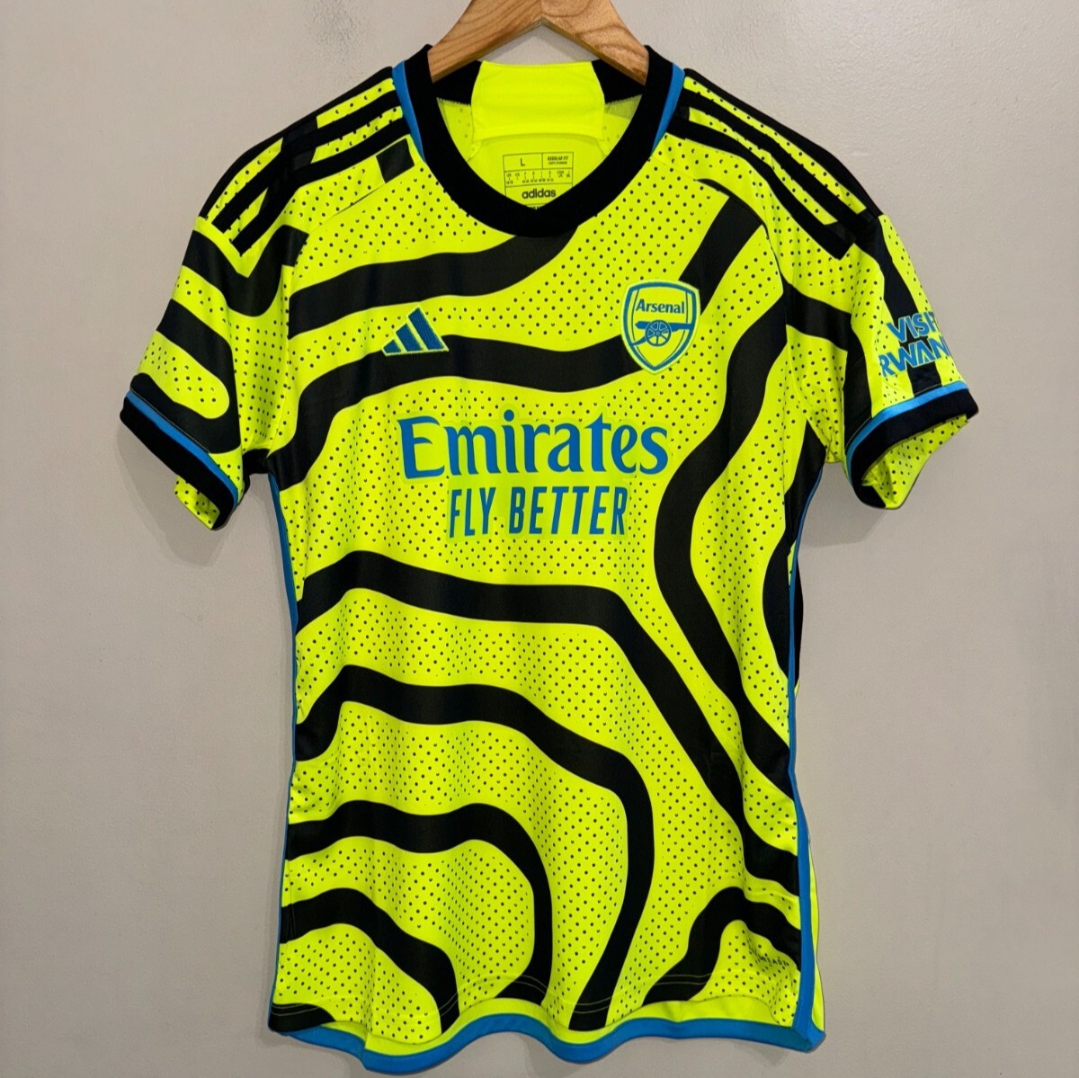 adidas Arsenal 23/24 Away Jersey Soccer Women's S Solar Bright Yellow HZ2104 NEW