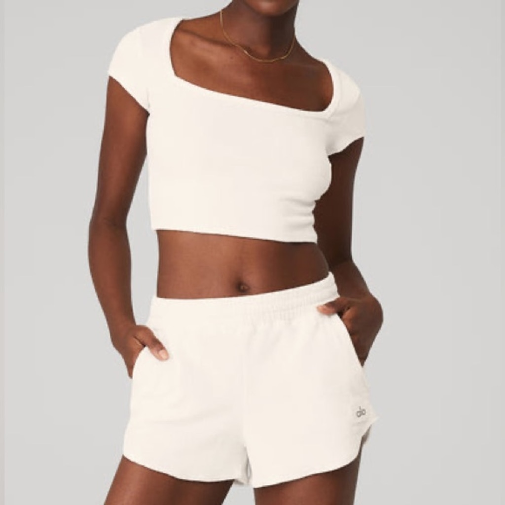 Alo Yoga Terry Beachside Short Sleeve Top XS