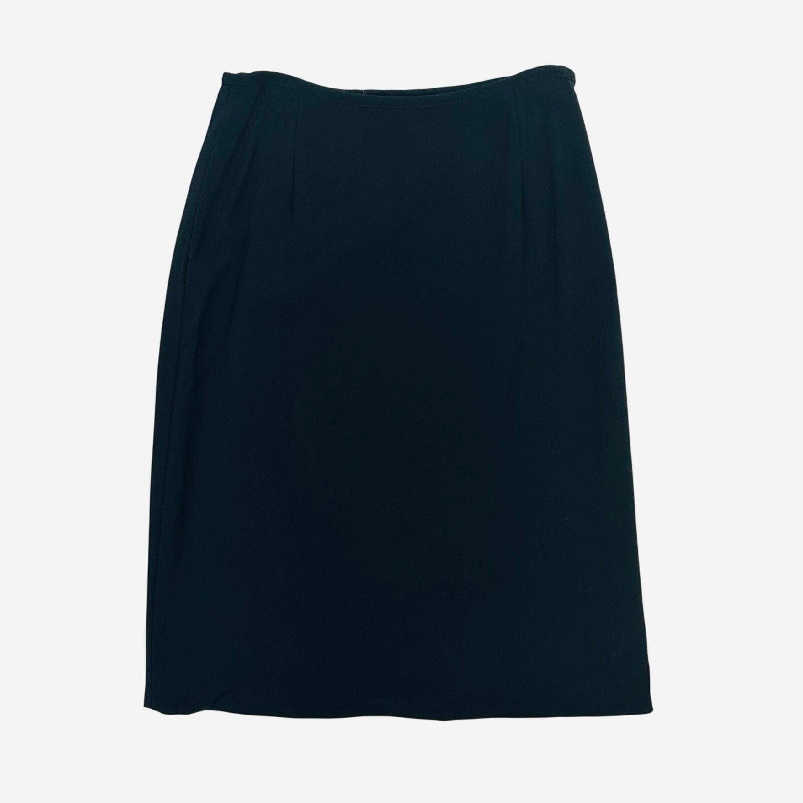 Max Mara Pencil Skirt Size 8 Black Business Casual Preppy Career Office