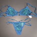 Victoria's Secret vintage green swarovski nylon strappy bra v string panty set V