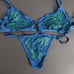 Victoria's Secret vintage green swarovski nylon strappy bra v string panty set V