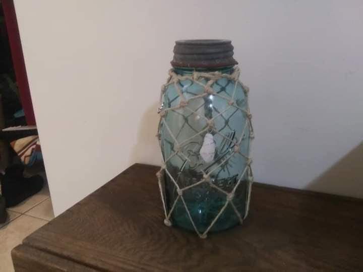 Blue ball moon water jar