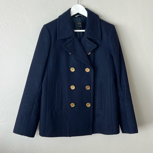 J. Crew Italian Wool Navy Pea Coat
