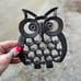 Vintage Mod MCM Cast Iron Owl Trivet Kitchen Kitschy