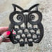 Vintage Mod MCM Cast Iron Owl Trivet Kitchen Kitschy