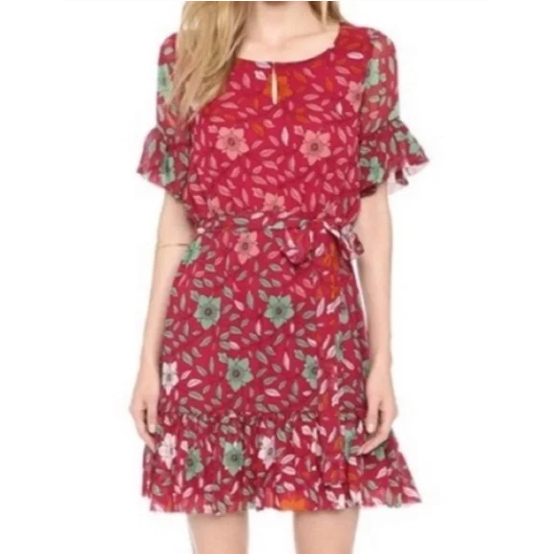 Diane von Furstenberg Janie Pink Silk Flower Dress Size 10