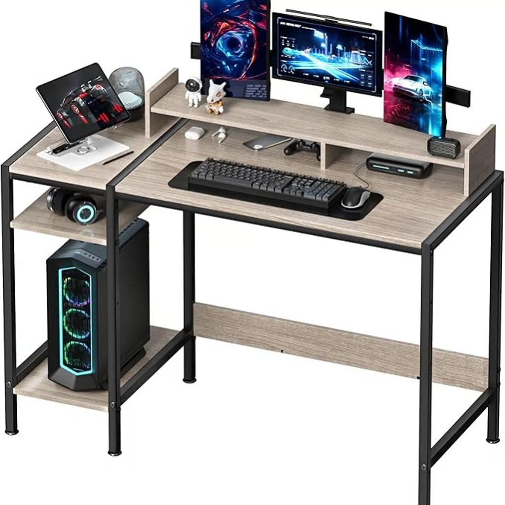 Computer Desk - 47” Gaming Desk, Home Office Desk with Storage, Small Desk with