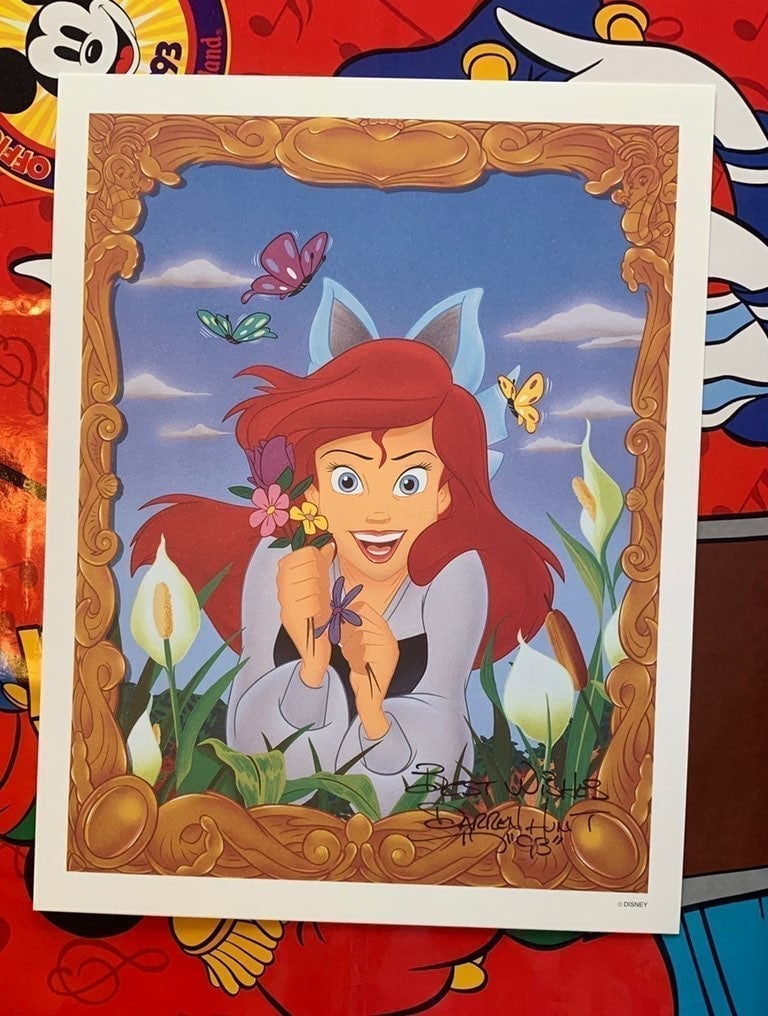 Disney signed litho Ariel Little Mermaid Disneyana