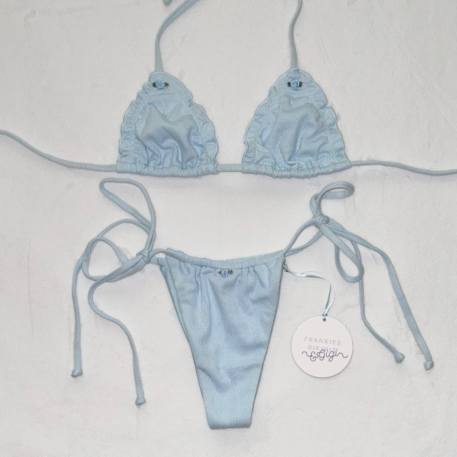 Frankies Bikinis x Gigi Hadid Tia Pointelle Ruffle Bikini Top & Bikini Bottoms