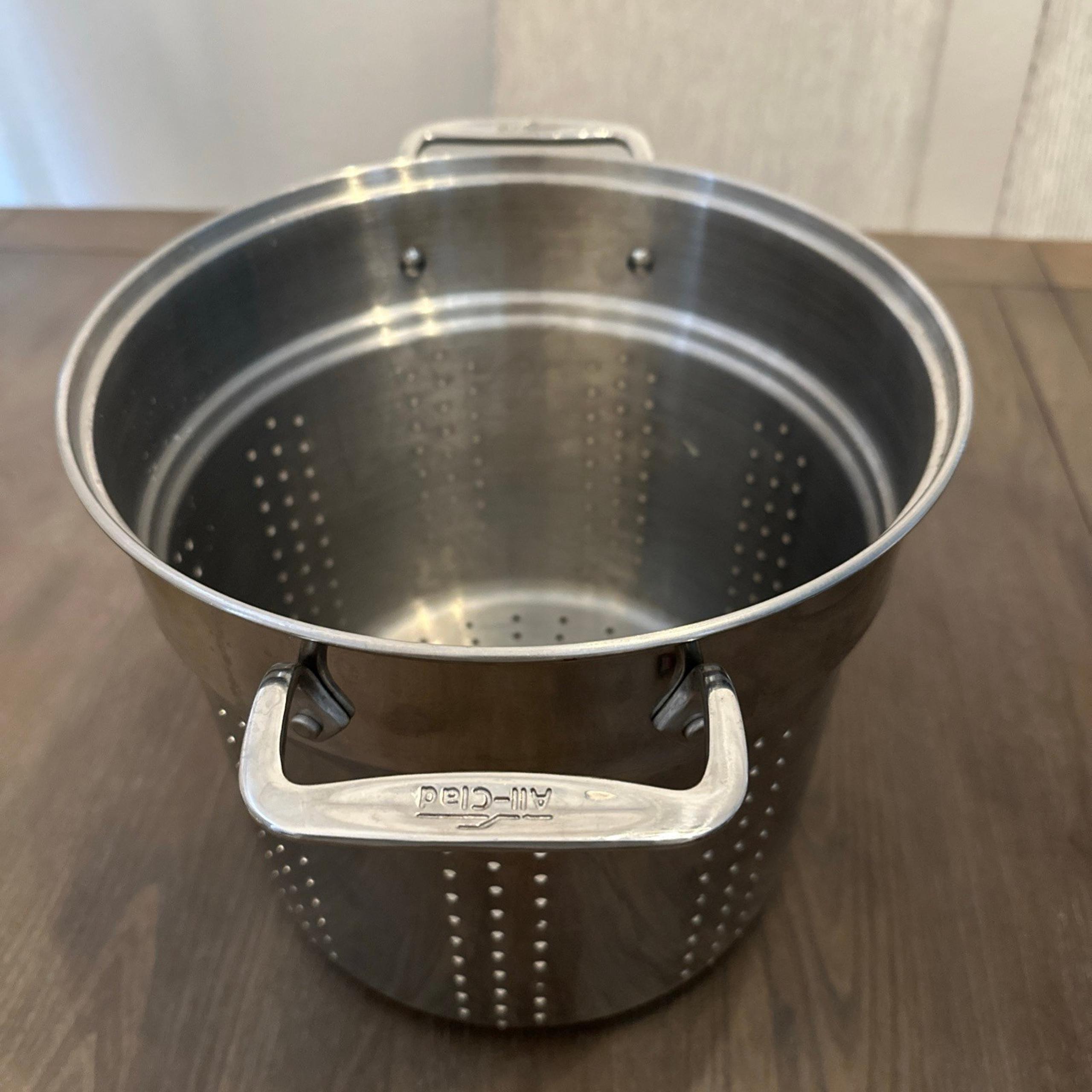 ALL-CLAD 12 QT Multi-Pot Cooker Stock Pot Perforated Insert Strainer w/ Handle
