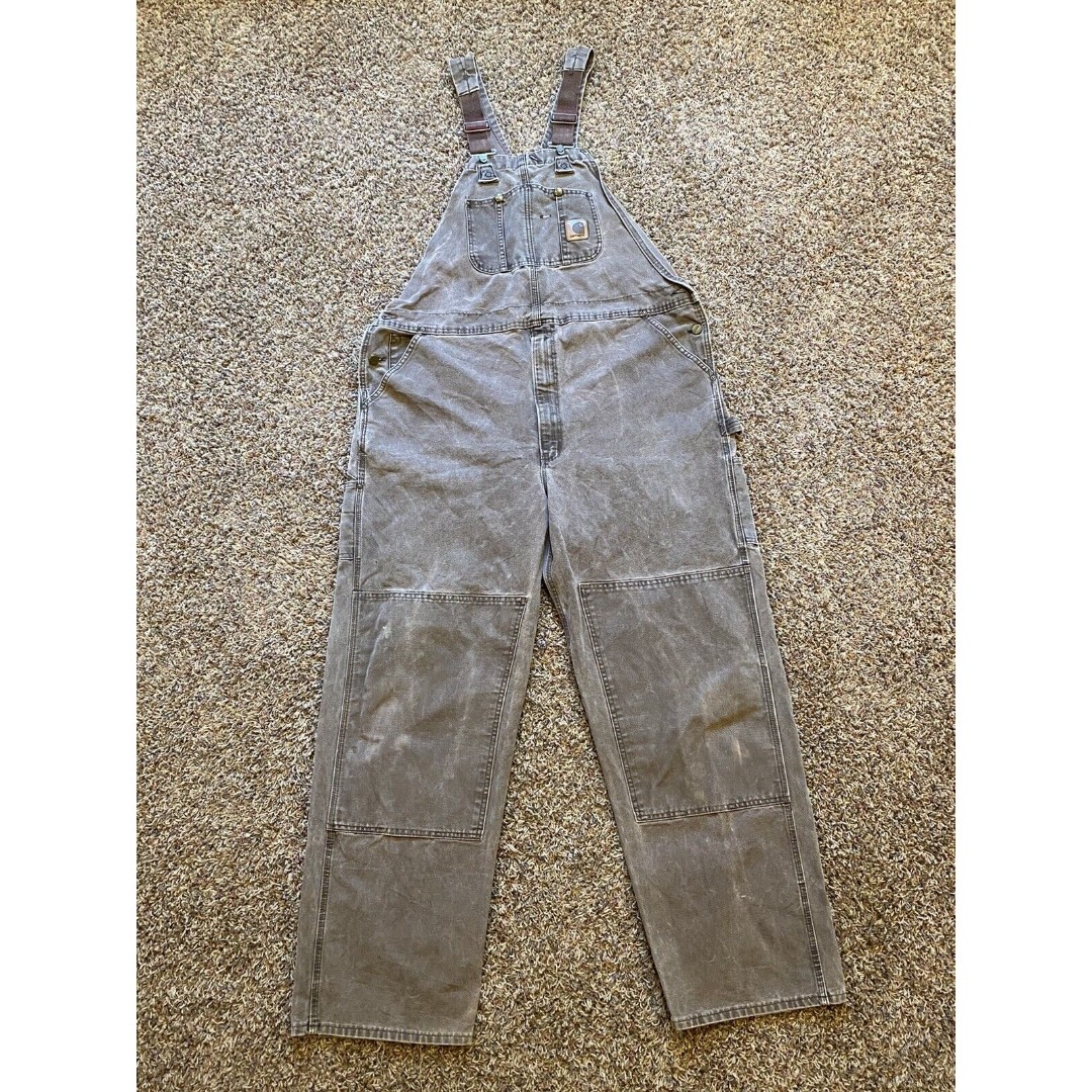 Carhartt Double Knee Brown Overalls Size 44x34