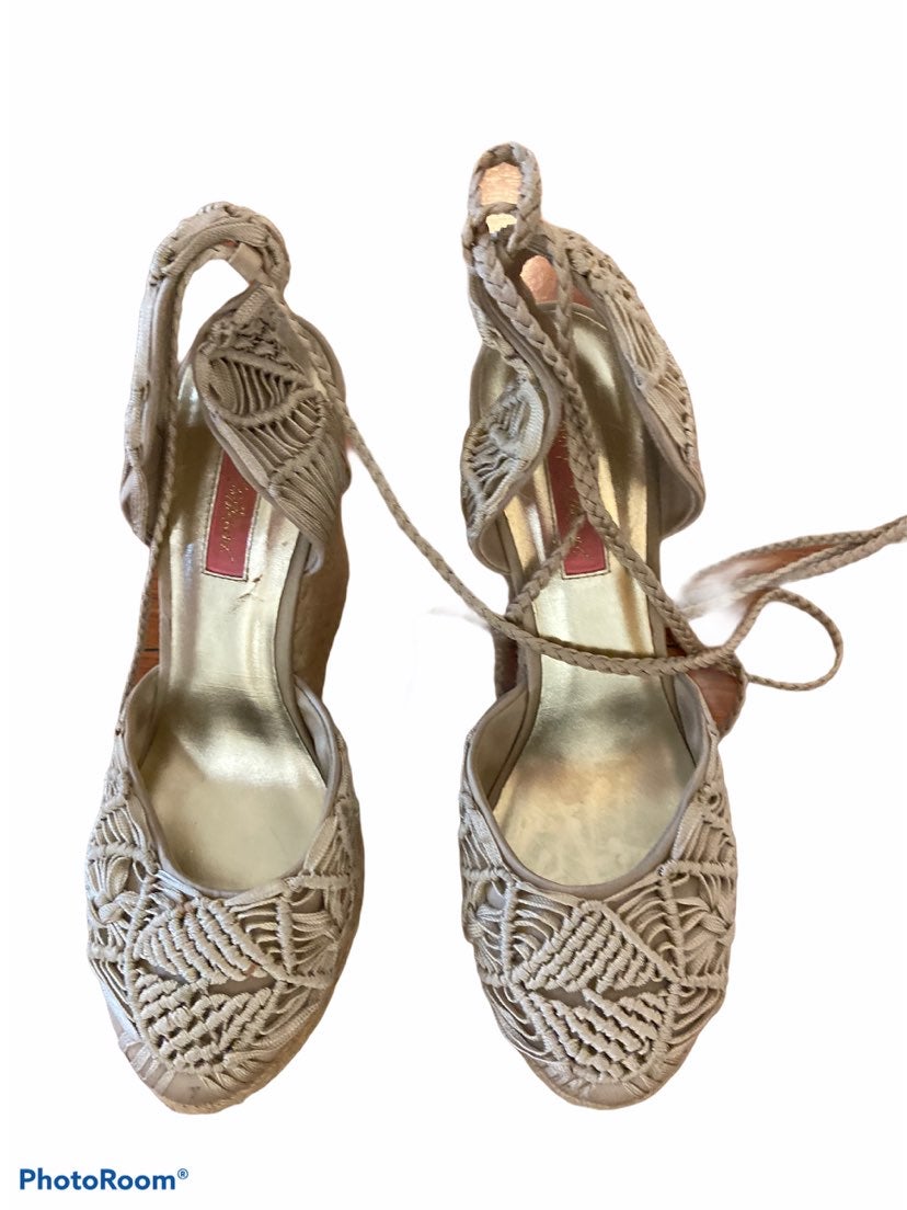 Betsey Johnson Crochet Wedge Shoe