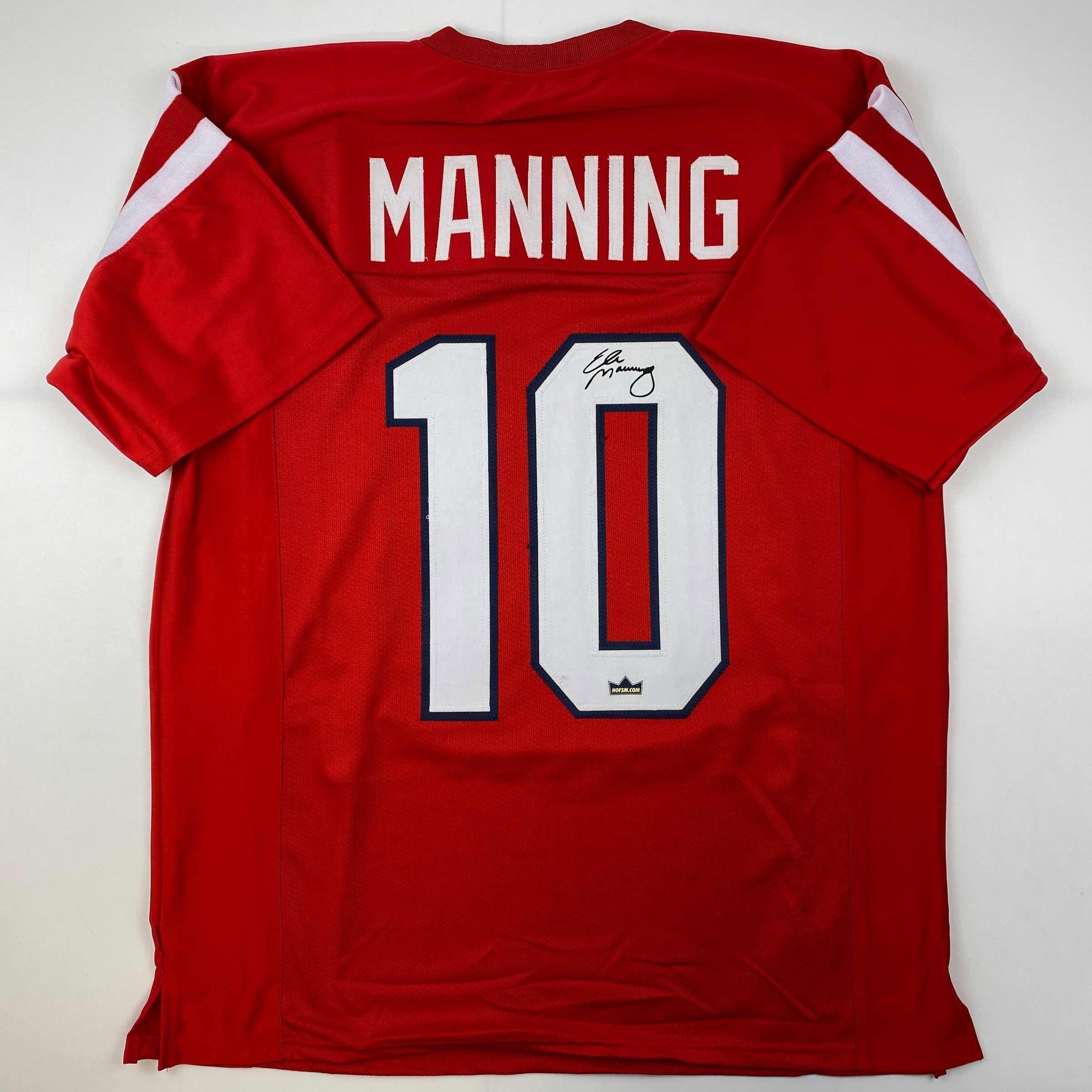 Facsimile Autographed Eli Manning Ole Miss Red Auto Jersey Size Men's XL