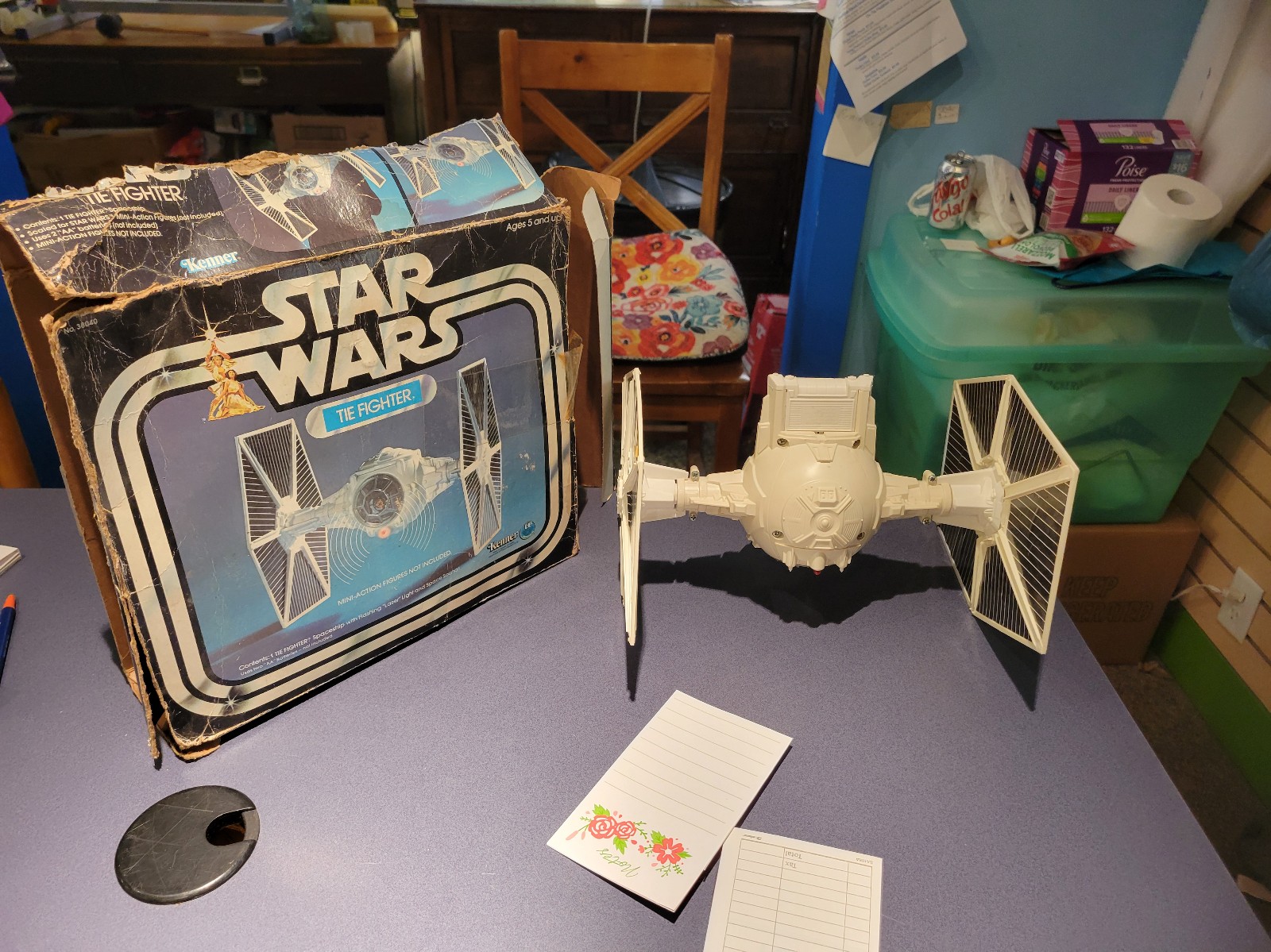 Vintage Star Wars Imperial Tie Fighter 1978 General Mills Kenner w/ box as is