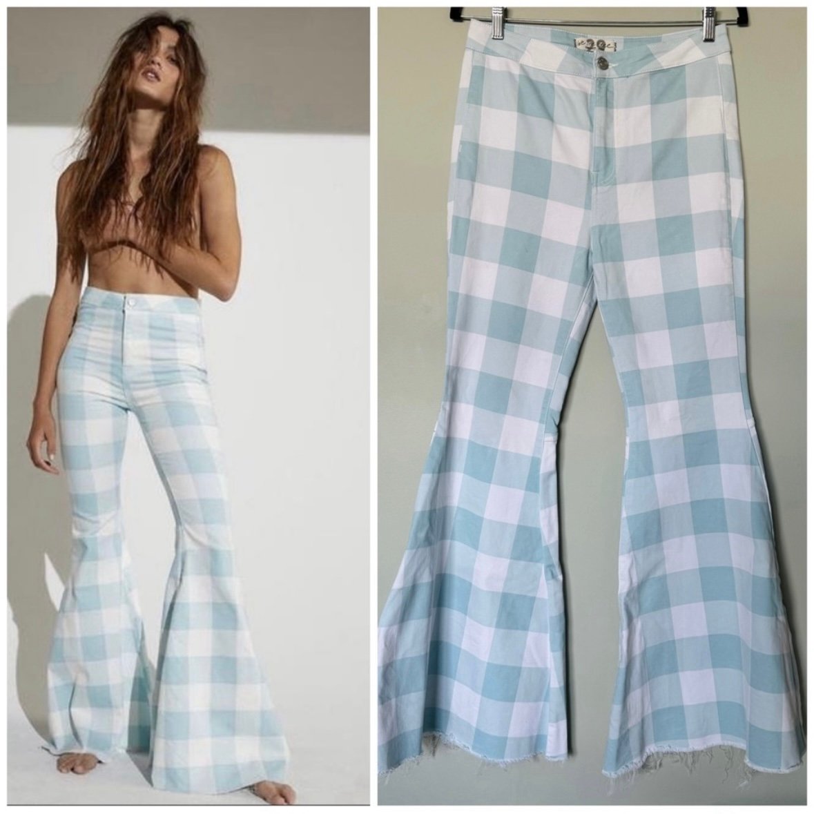 Free People Just Float On Printed Flare Jeans (Short)