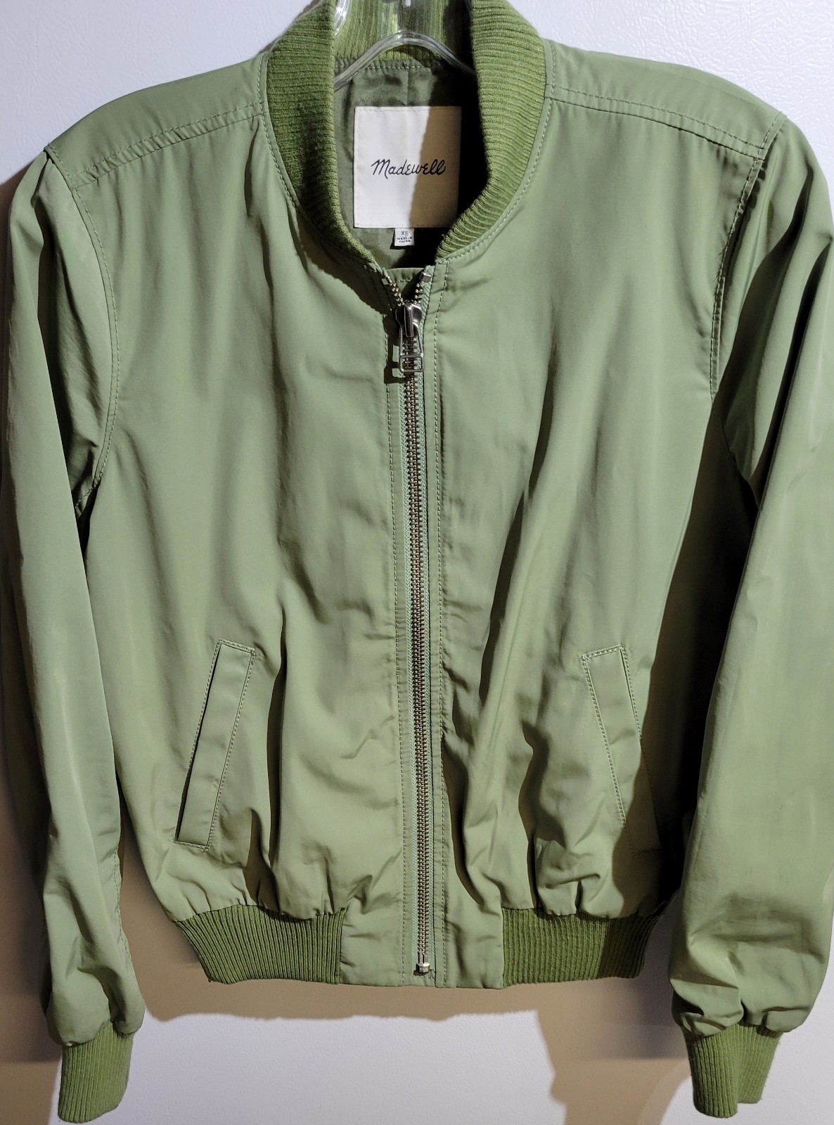 Madewell Womens Full Zip Jacket Green Size XS