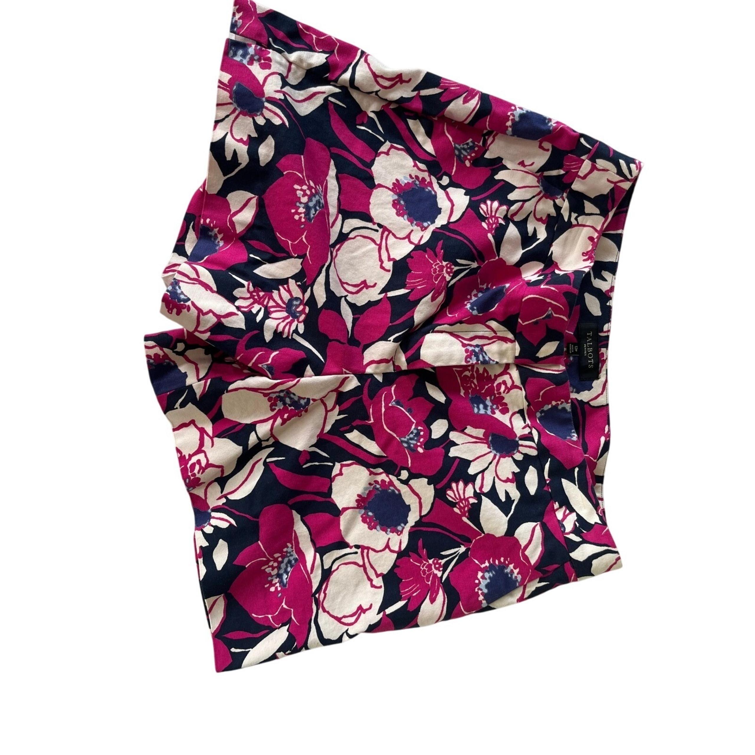 Talbots Floral Print Shorts - Knee Length, Casual, Comfortable - 12P