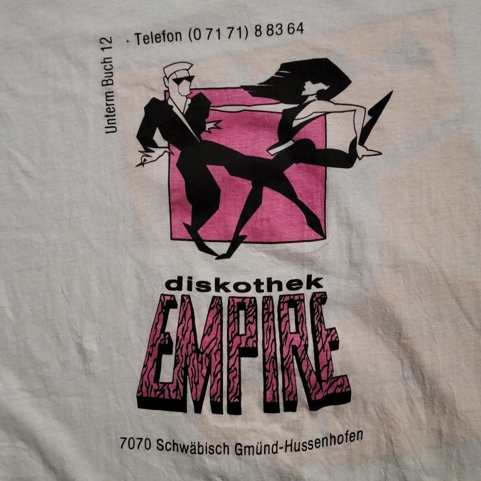 VINTAGE Diskothek Empire GERMANY Shirt SINGLE STITCH Tee GERMAN IN-HUPFER
