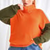 [Bundle] Sweater+Socks (Colorblock Turtleneck Sweater + Over-the-Knee Socks)