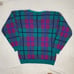 Vintage L-Simsbury V-Neck Pastel Checkers Sweater: Size Small
