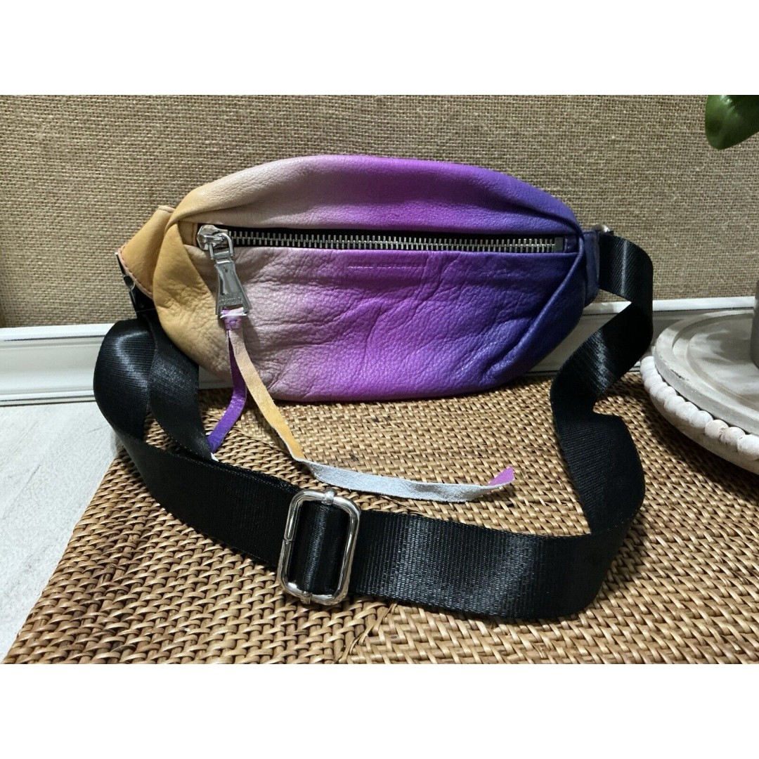 Aimee Kestenberg Milan Purple Ombre Leather Fanny Pack Belt Bag Crossbody NWOT