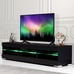57'' TV Stands W/LED Lights for TVs up to 65 Television Console Cabinet Black