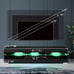 57'' TV Stands W/LED Lights for TVs up to 65 Television Console Cabinet Black
