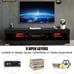 57'' TV Stands W/LED Lights for TVs up to 65 Television Console Cabinet Black